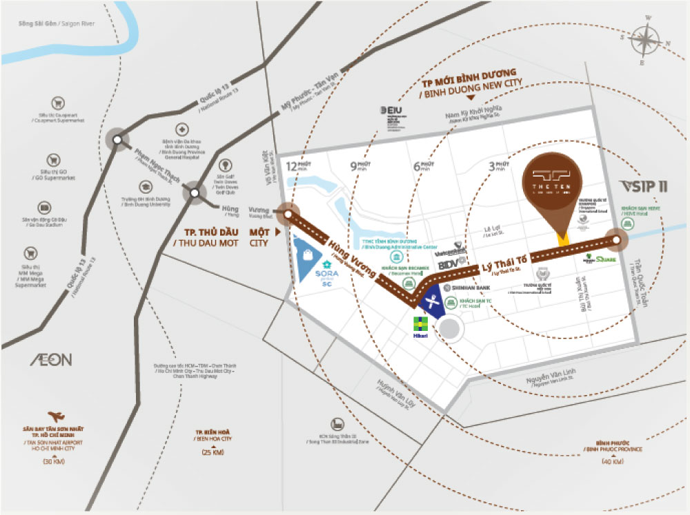 vị trí dự án the ten bình dương