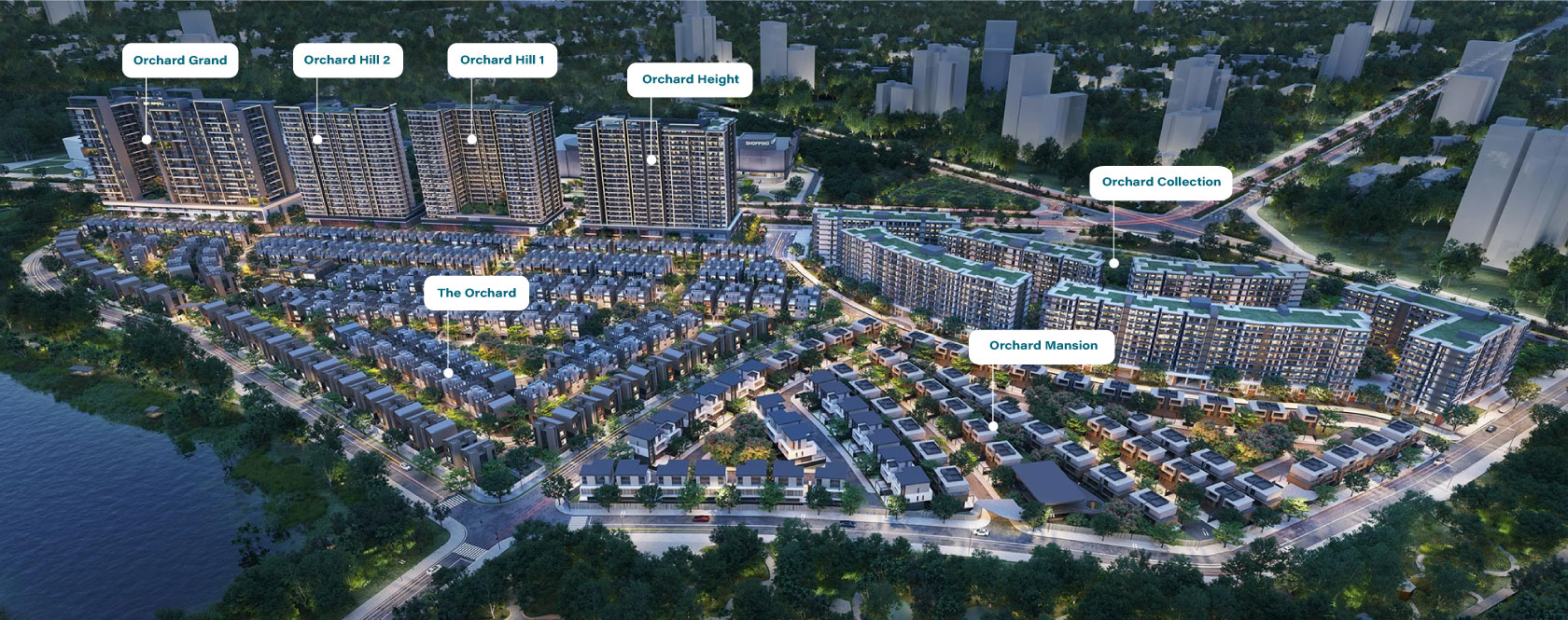 Phối cảnh tổng thể dự án căn hộ trung tầng Orchard Collection CapitaLand Bình Dương